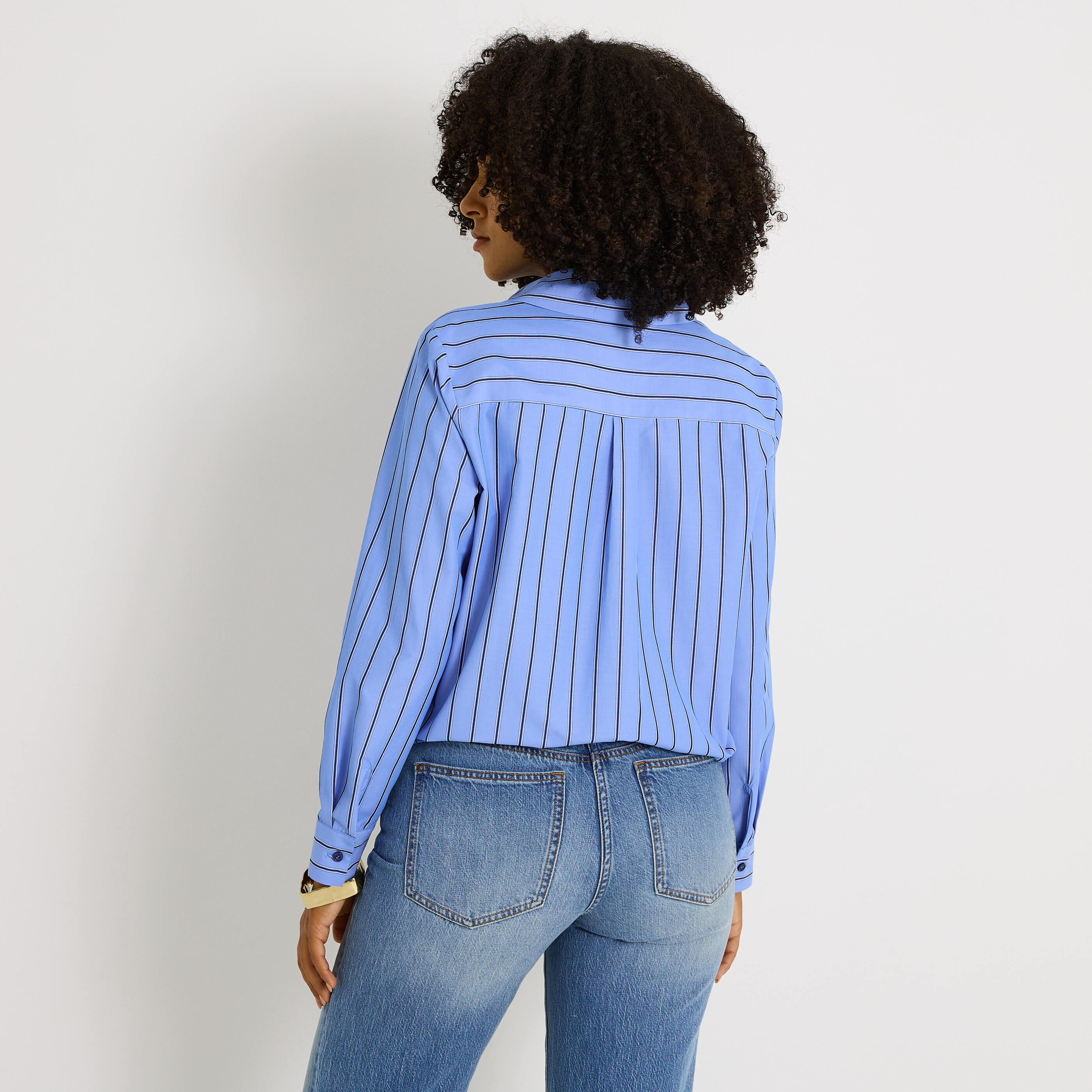 Chemise courte ray&eacute;e femme