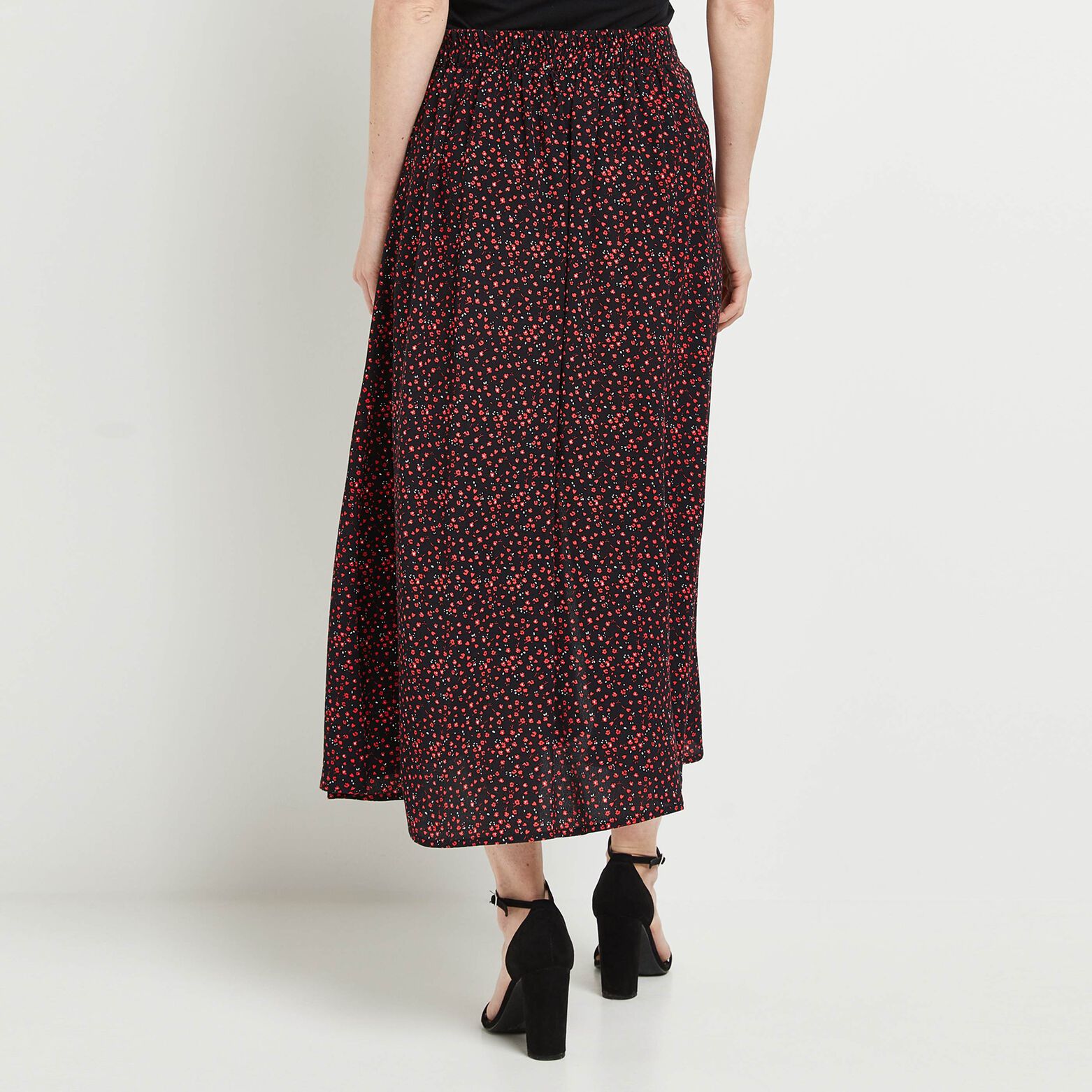 Jupe mi-longue fendue femme
