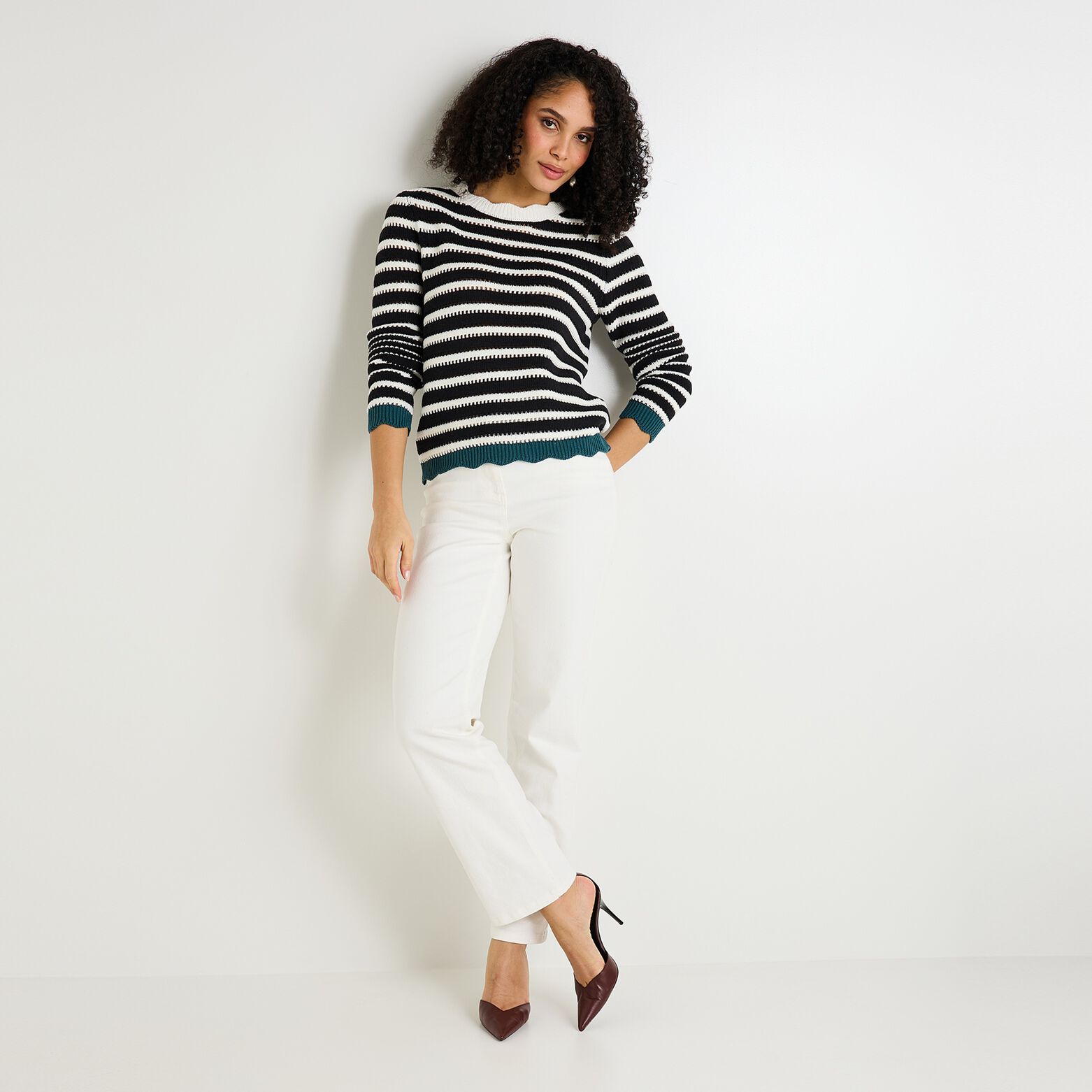 Pull col rond femme