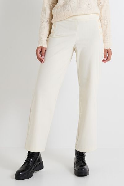 Pantalon à pont velours femme