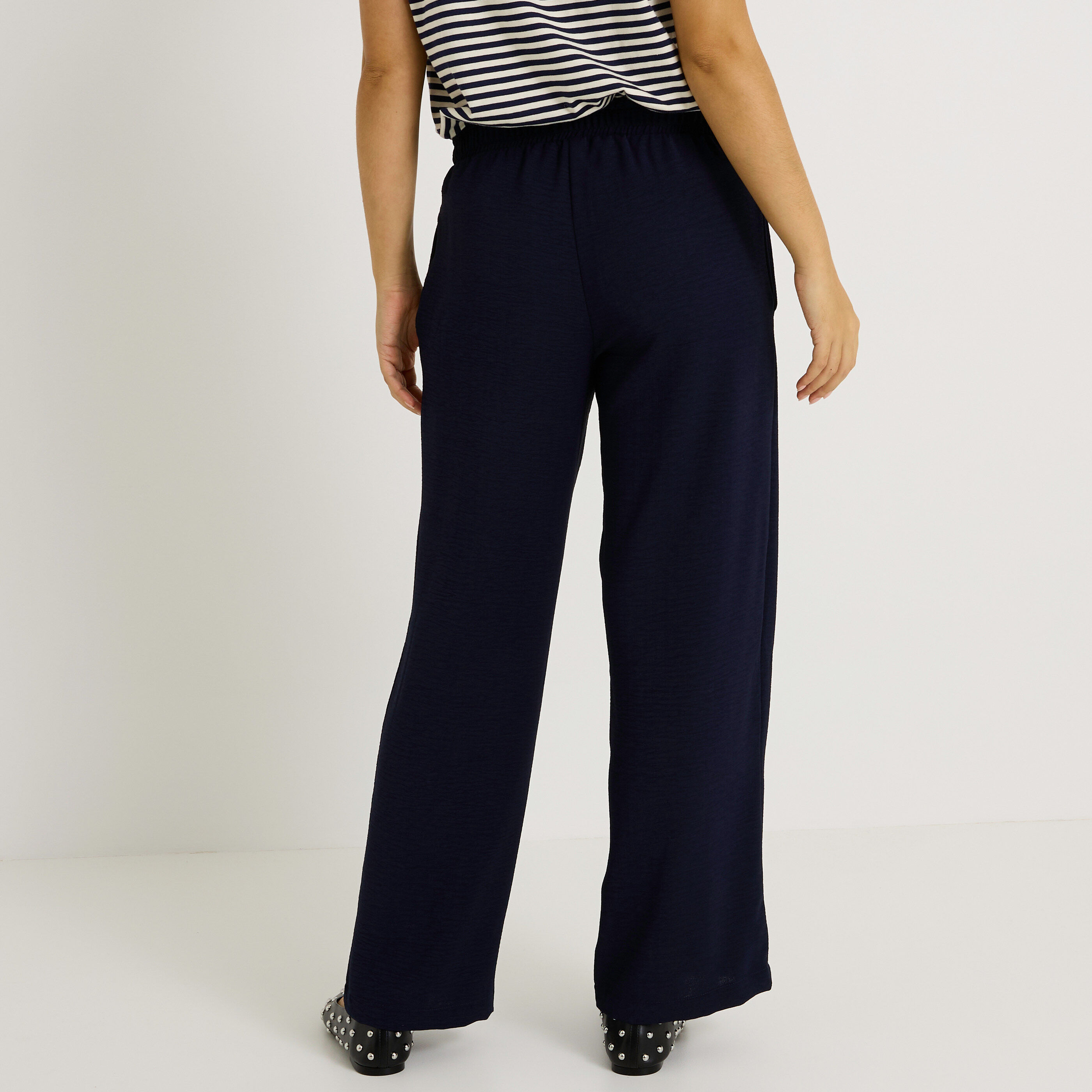 Pantalon fluide taille &eacute;lastiqu&eacute;e femme
