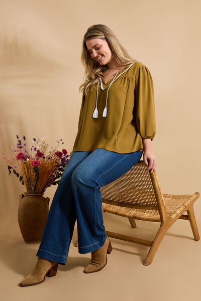 Blouse col V femme