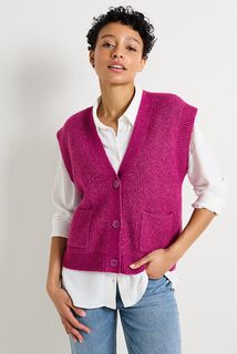 Gilet col V femme