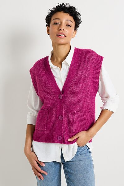 Gilet col V femme