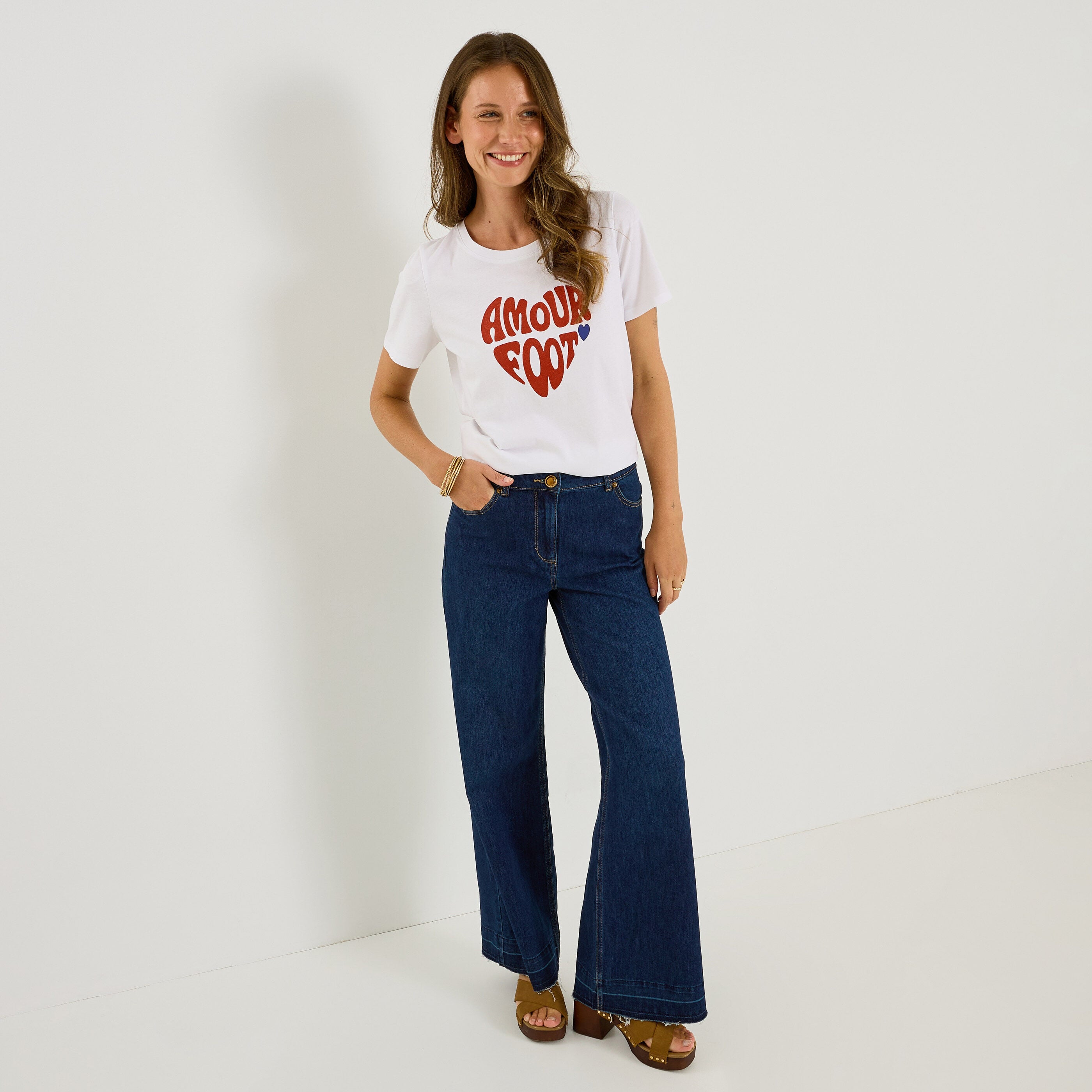 T-shirt graphique "Amour Foot" femme