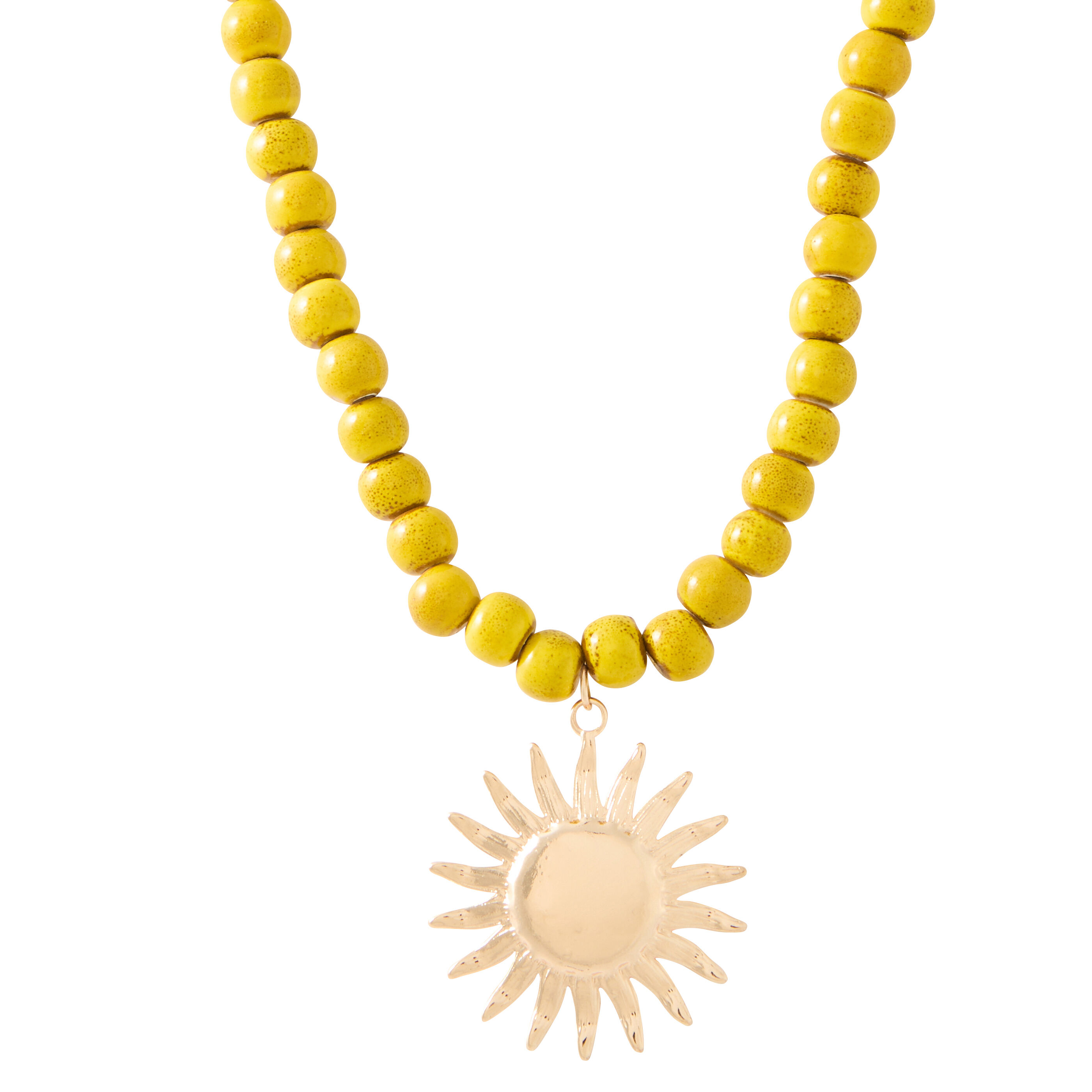 Collier de perles pendentif soleil