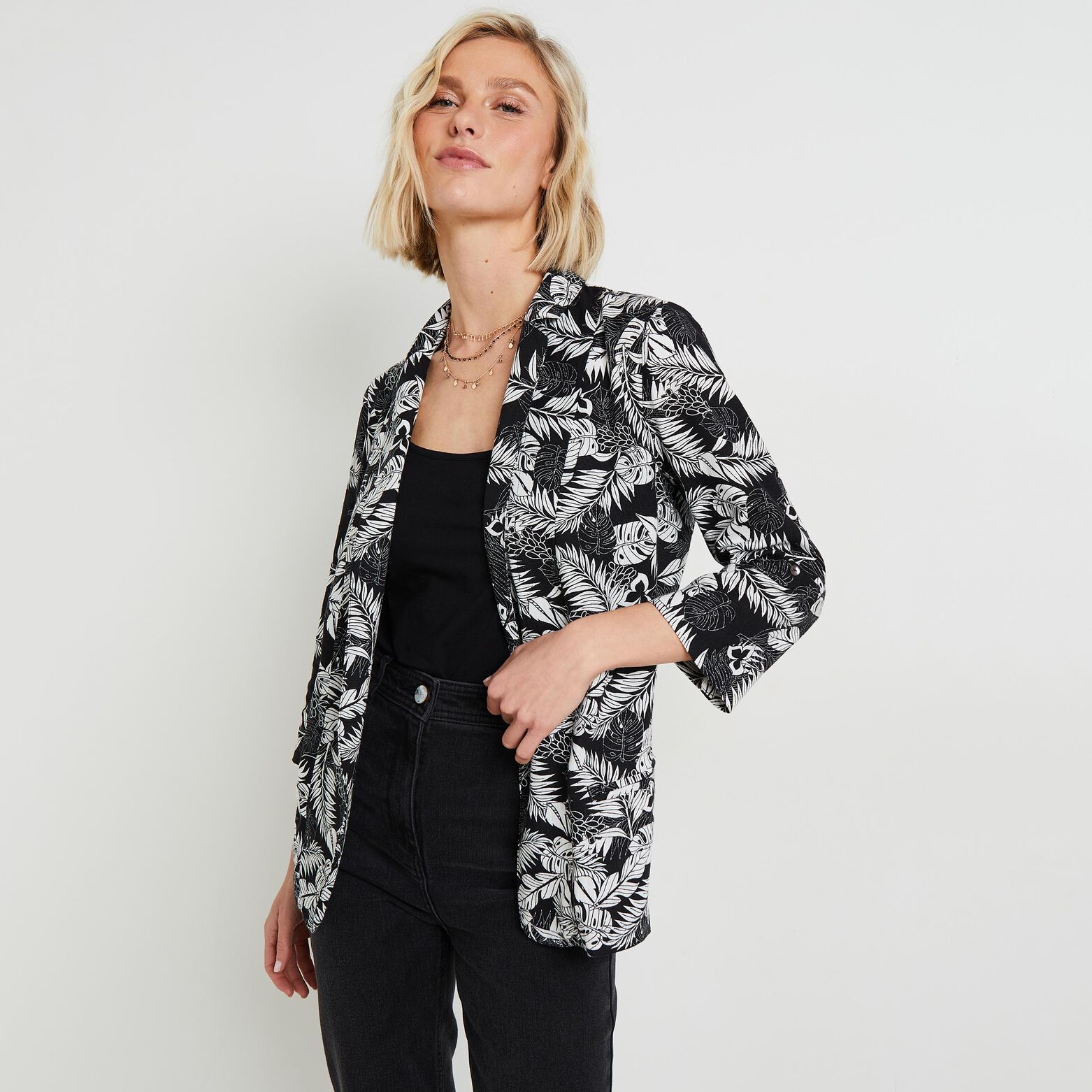 Veste blazer imprimé femme