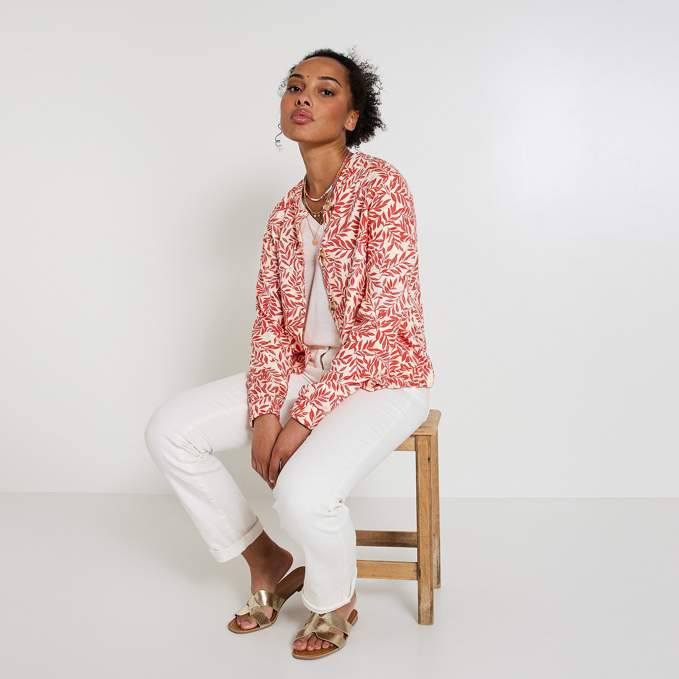 Veste bomber imprim&eacute;e femme