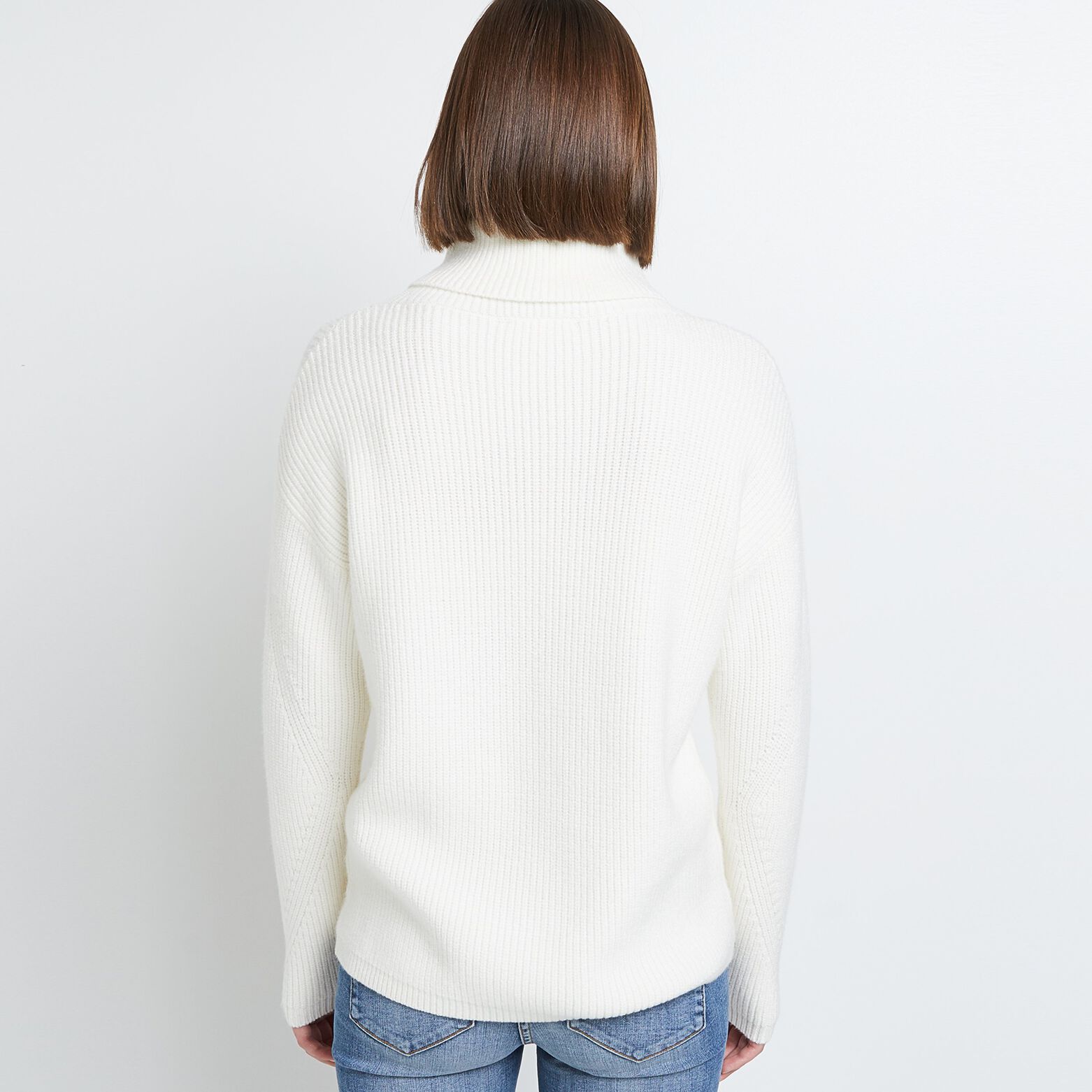 Pull col roulé uni femme