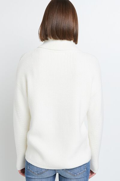 Pull col roulé uni femme