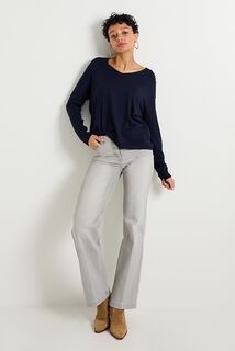 Pull col V femme