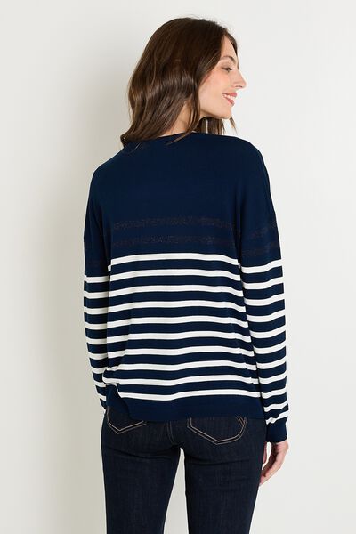 Pull col V femme