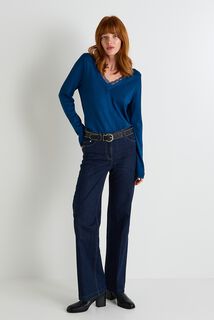 Pull col V femme