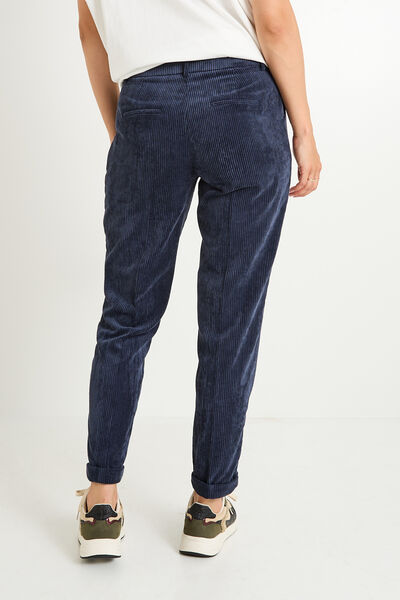 Pantalon tall en velours à revers femme