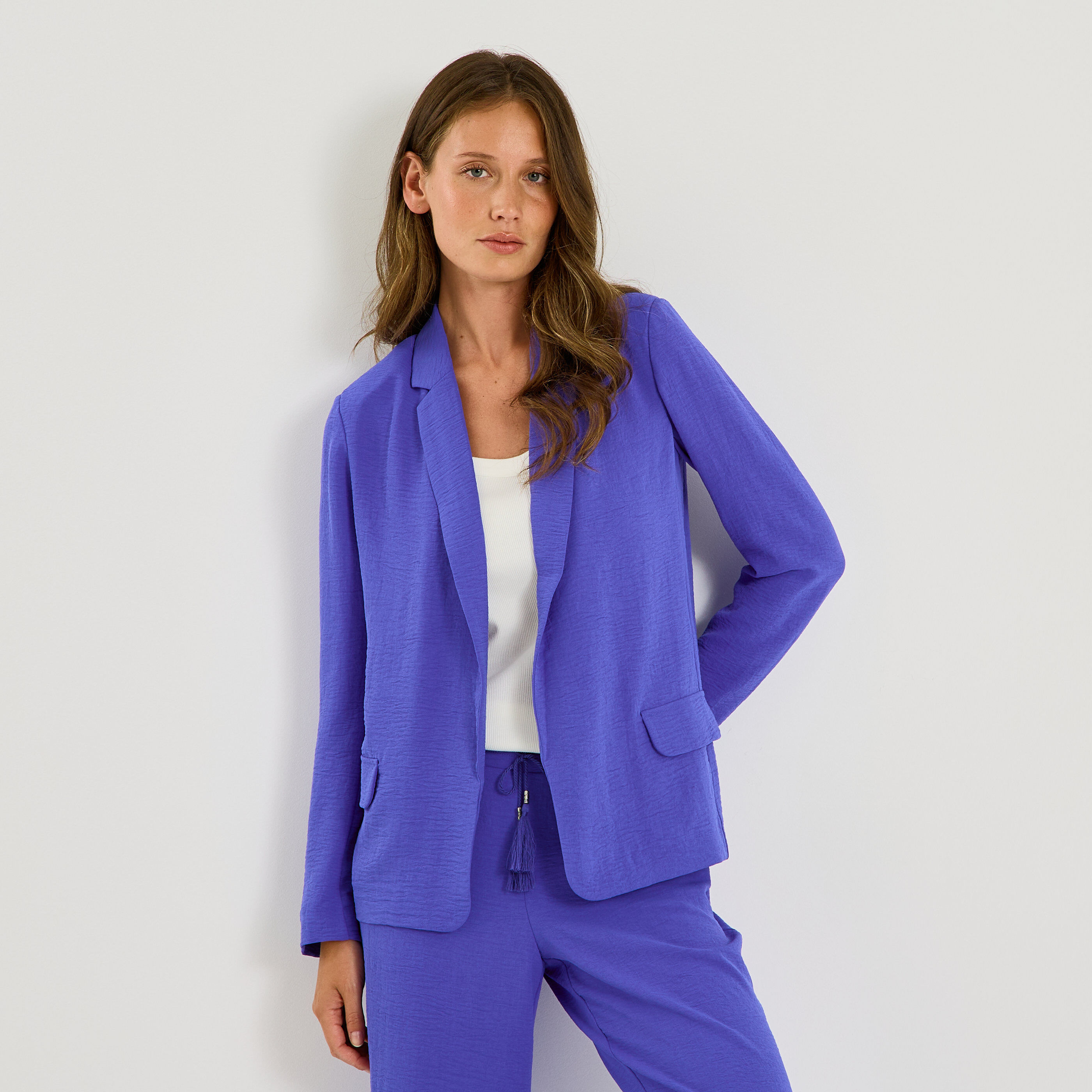 Veste fluide col tailleur femme