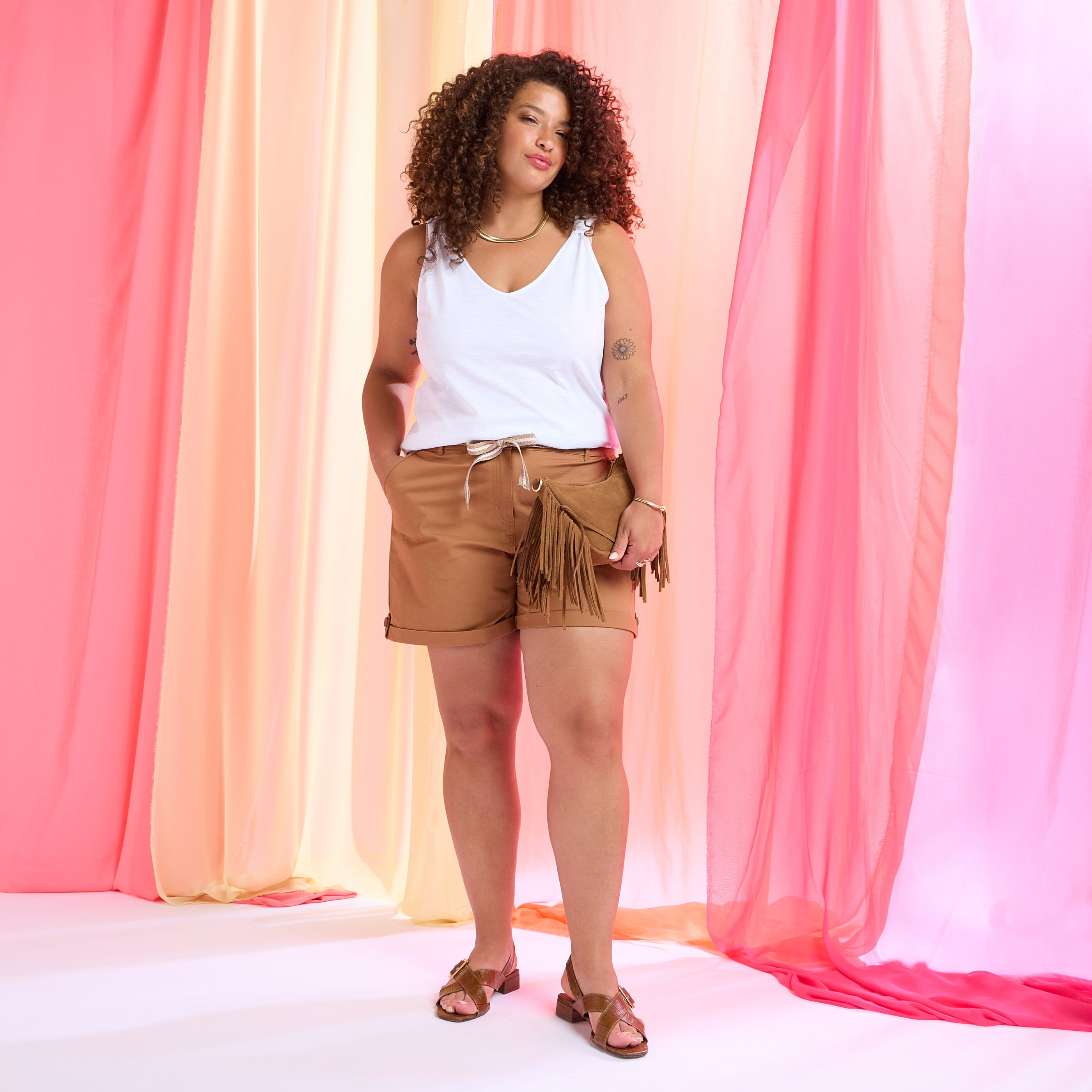 Short en toile femme