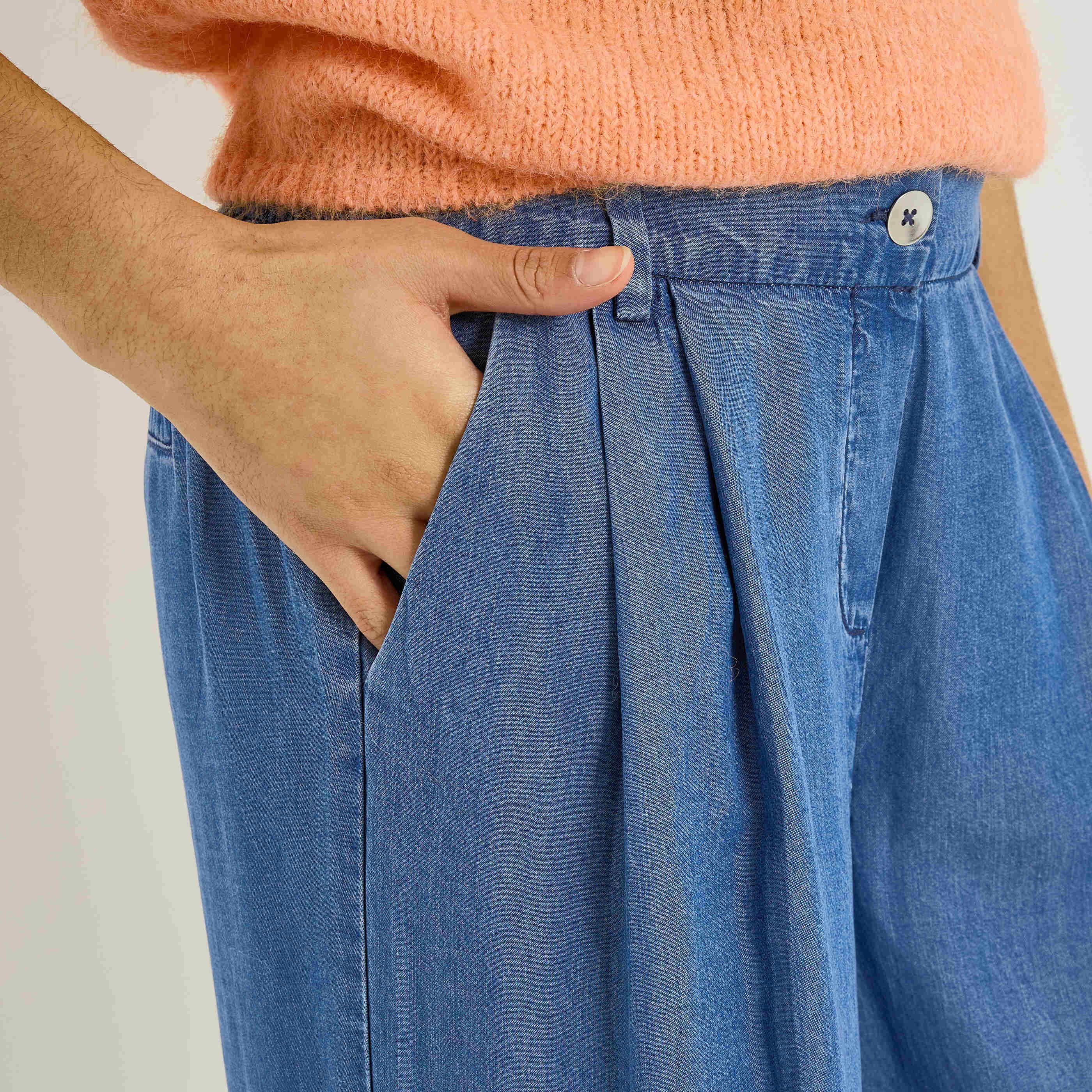 Pantalon large en lyocell femme