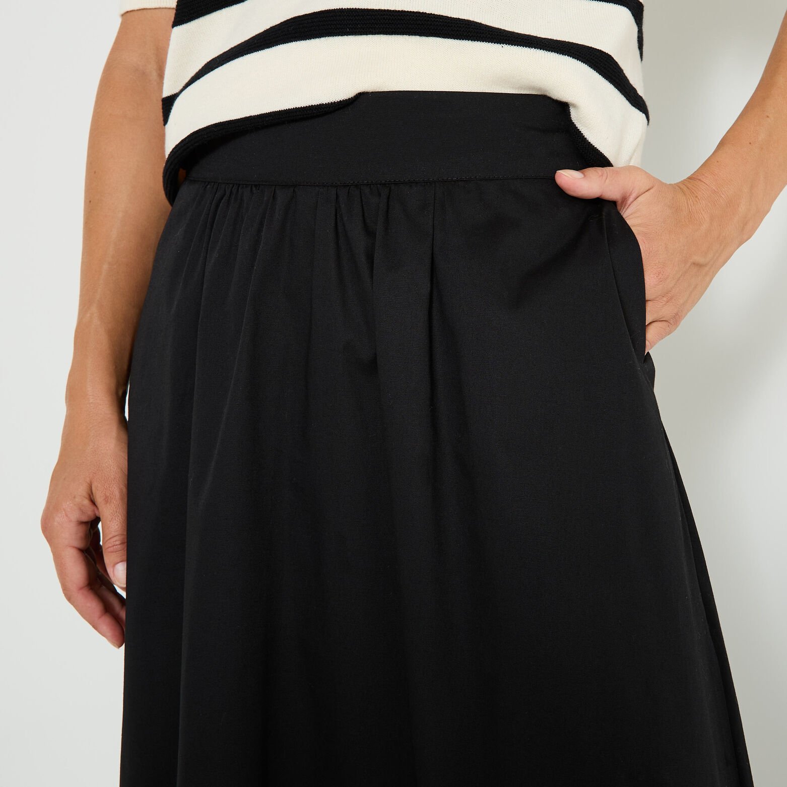 Jupe longue en popeline femme