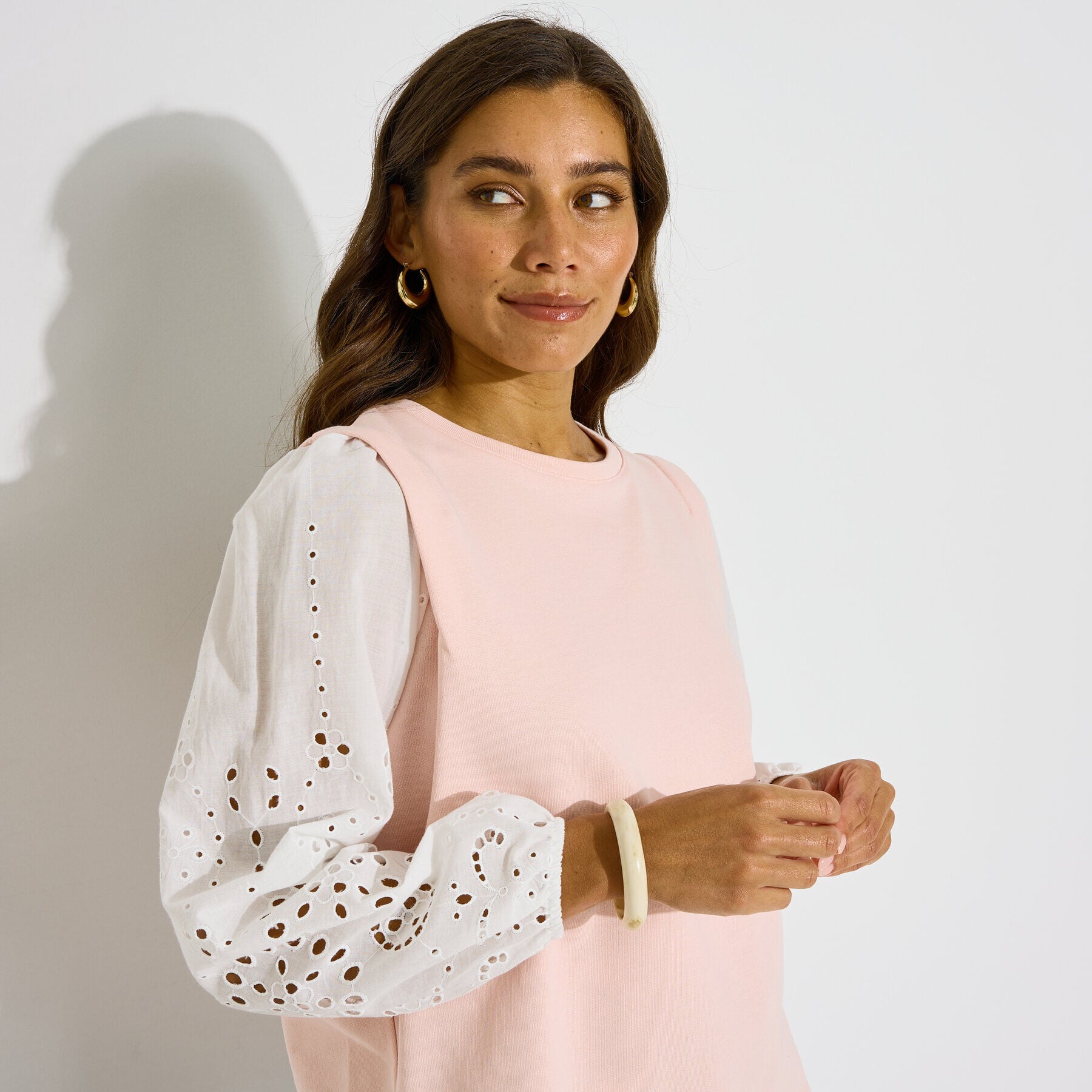 Sweat manches ajour&eacute;es femme
