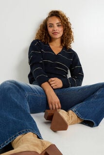Pull marinière manches longues femme