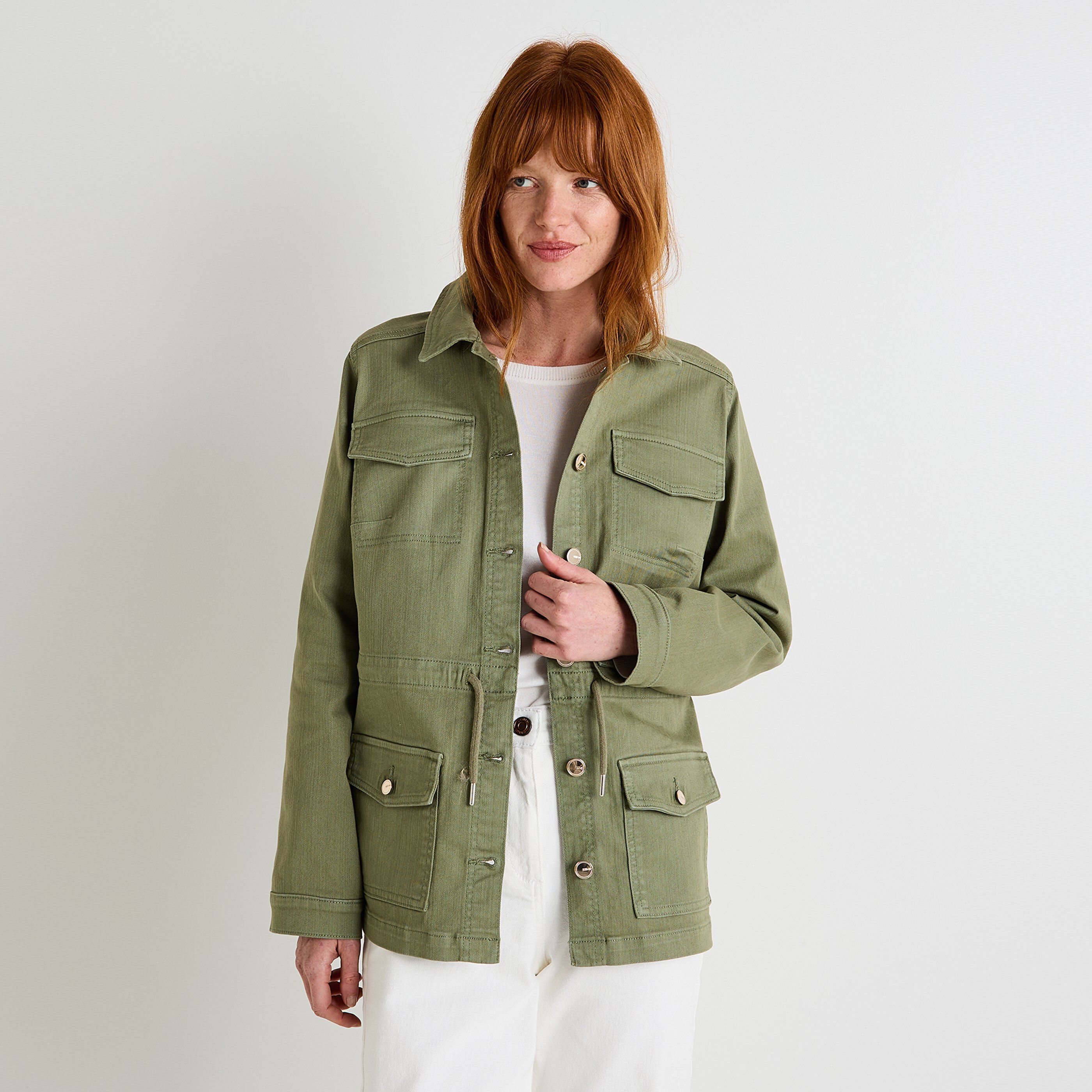 Veste saharienne denim femme