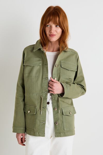 Veste saharienne denim femme