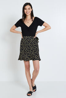 Jupe courte portefeuille femme