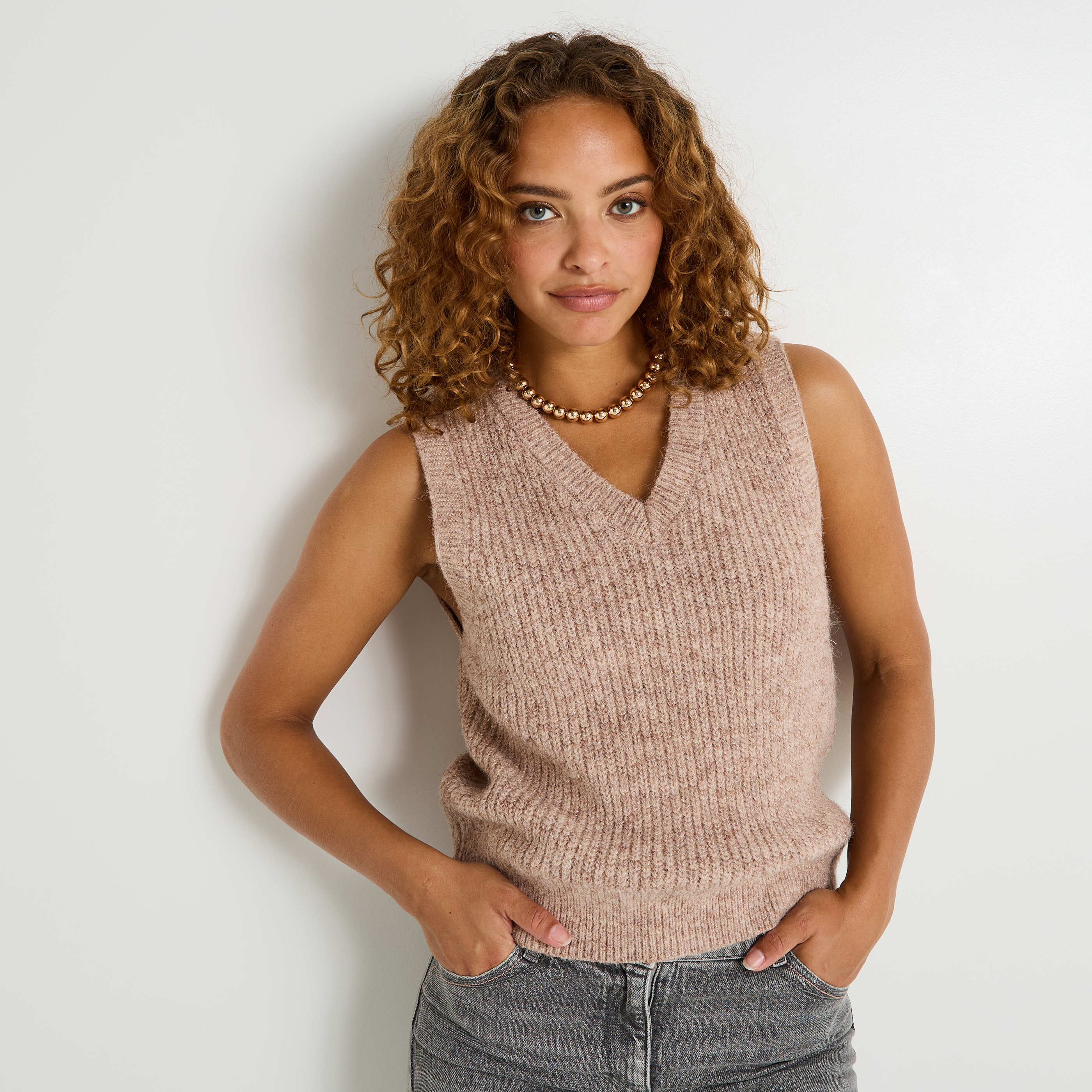 Pull sans manches femme
