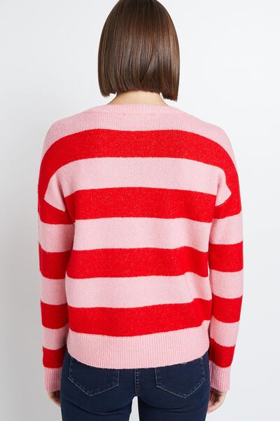 Pull Col rond à Rayures femme
