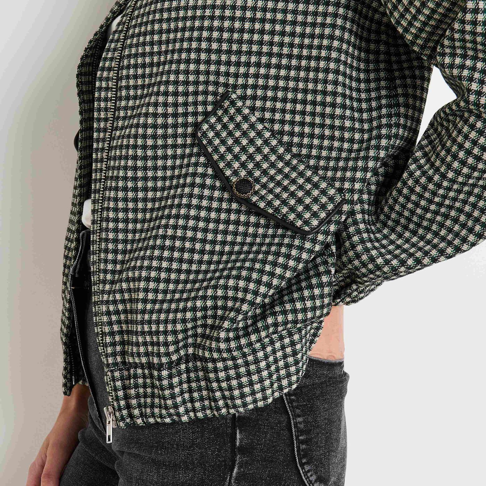 Blouson à carreaux femme