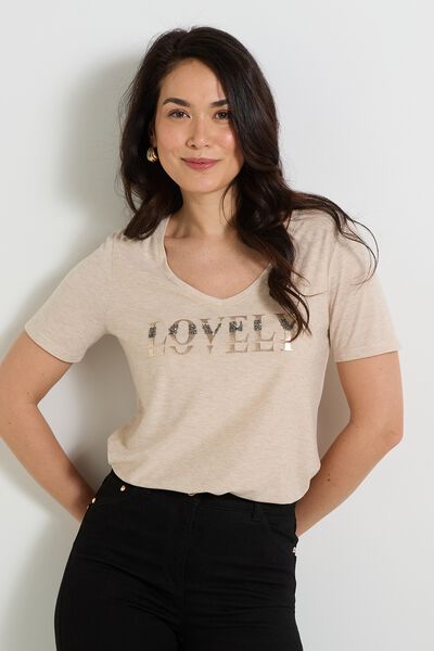 T-shirt col V femme