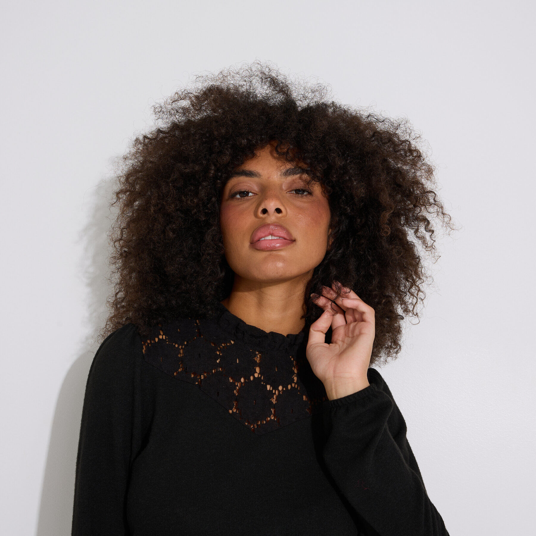 T-shirt col victorien femme