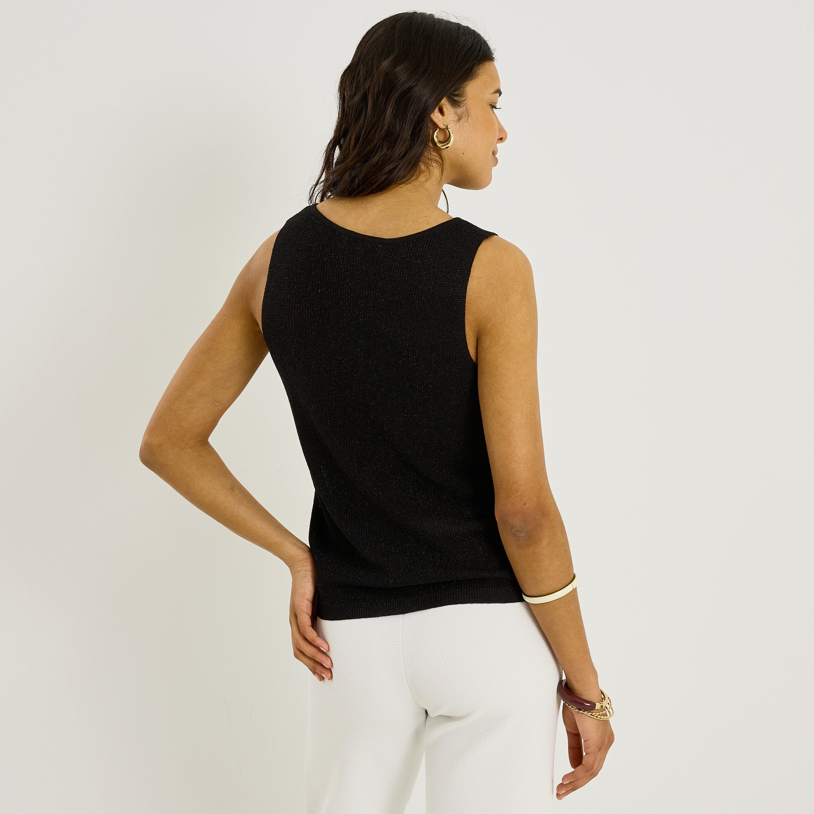 D&eacute;bardeur en maille brillante femme