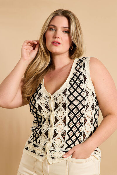 Gilet en crochet femme