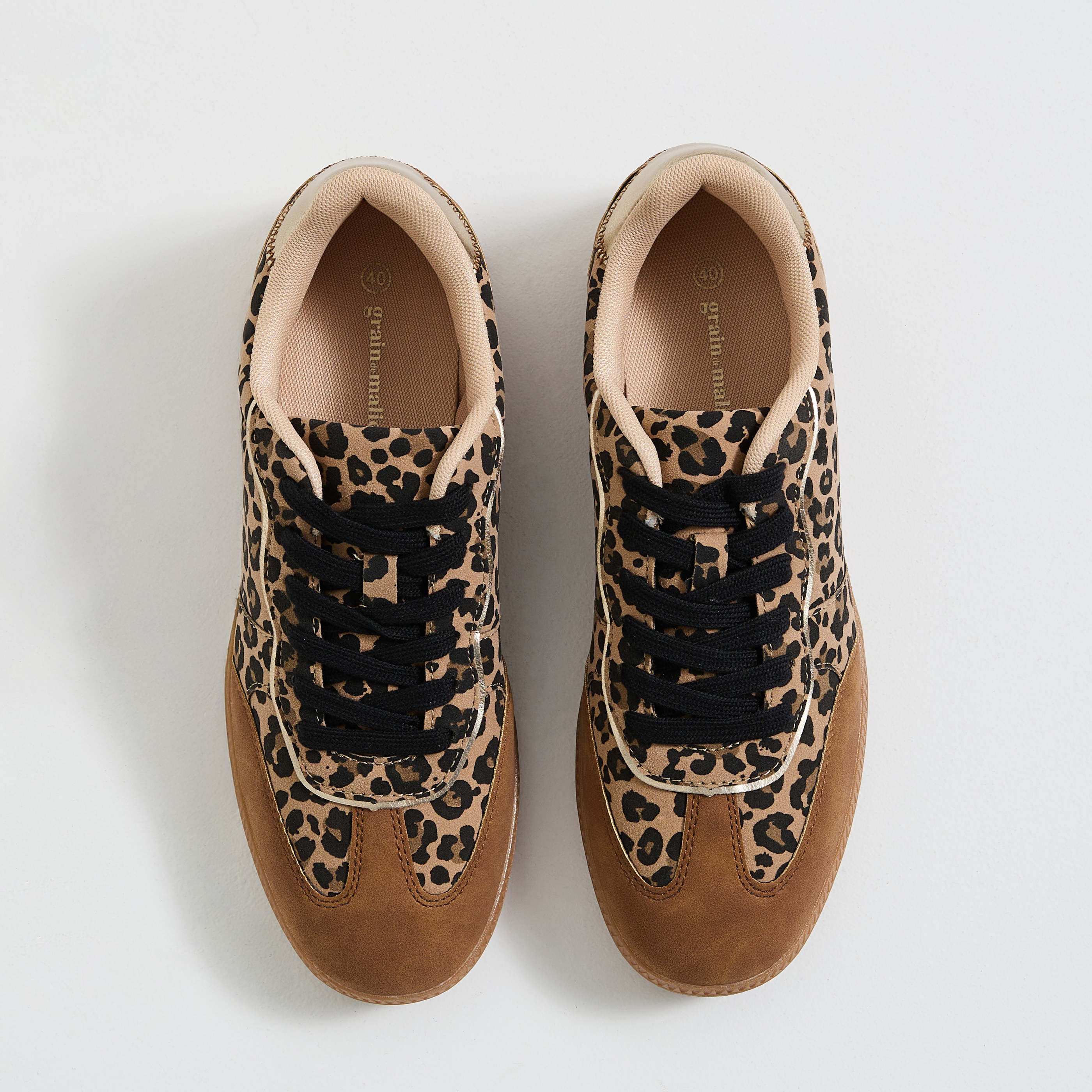 Baskets imprim&eacute; l&eacute;opard femme