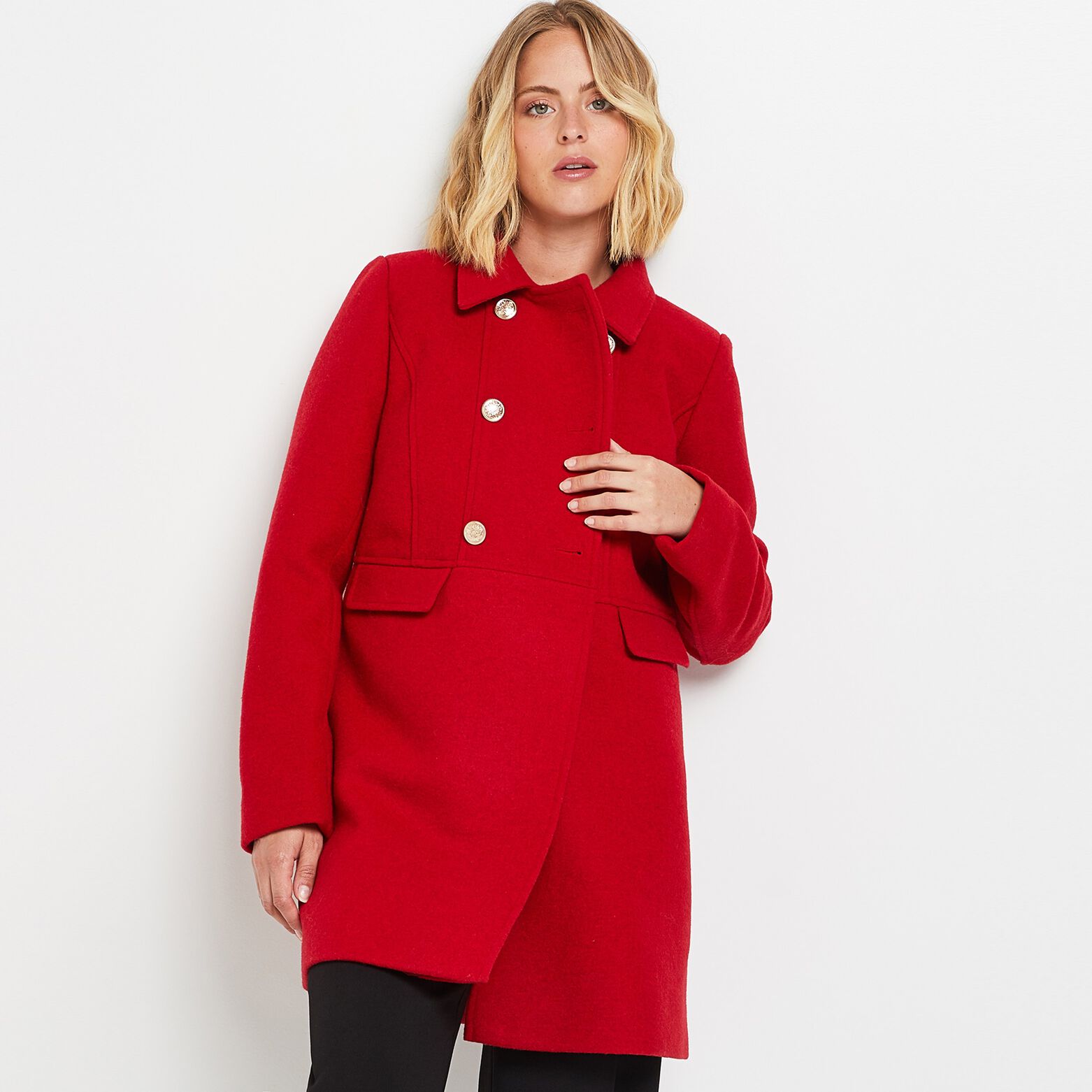 Manteau rouge femme