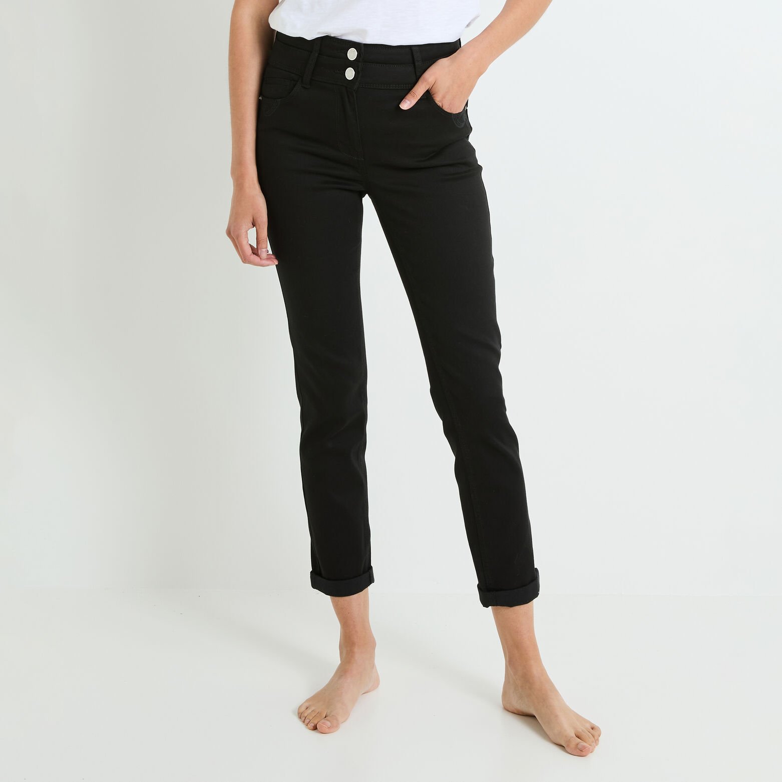 Jean raccourci taille haute HANOI femme