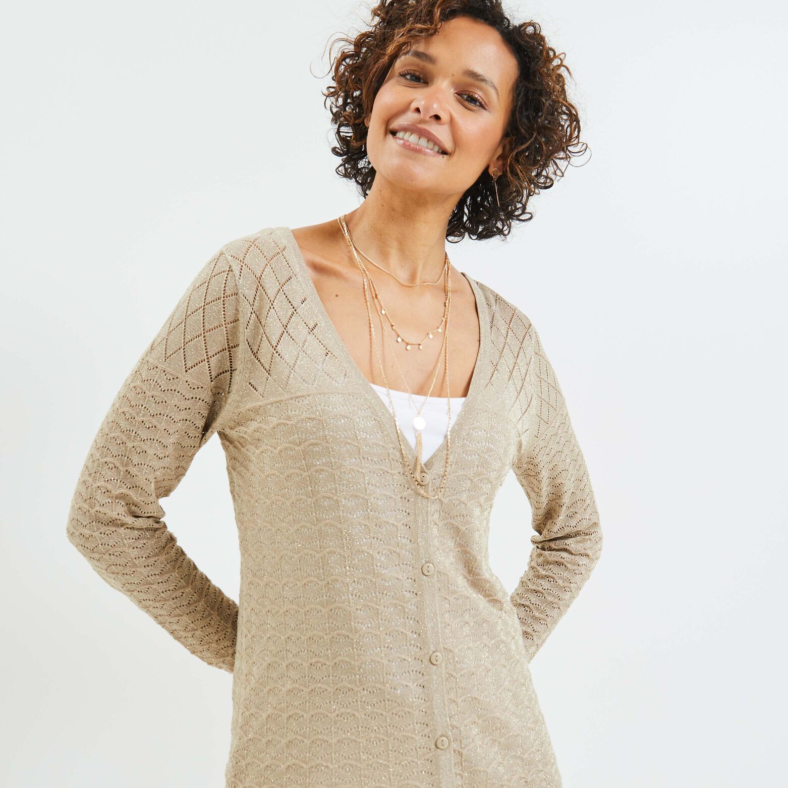 Gilet ajouré femme