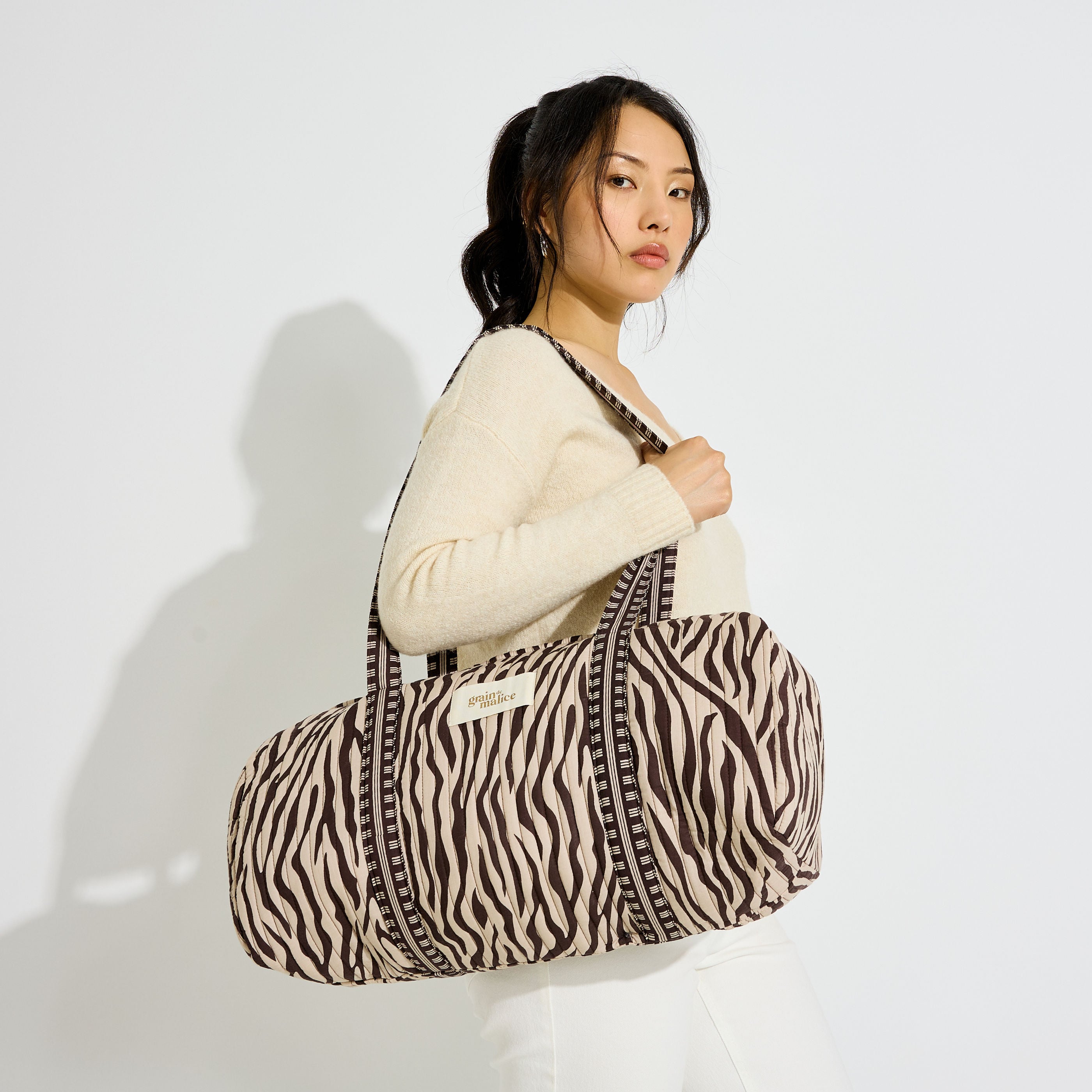 Grand sac week-end imprim&eacute; z&eacute;br&eacute; femme