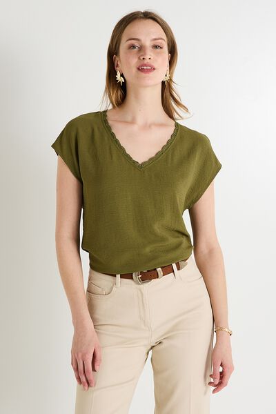Blouse col V femme