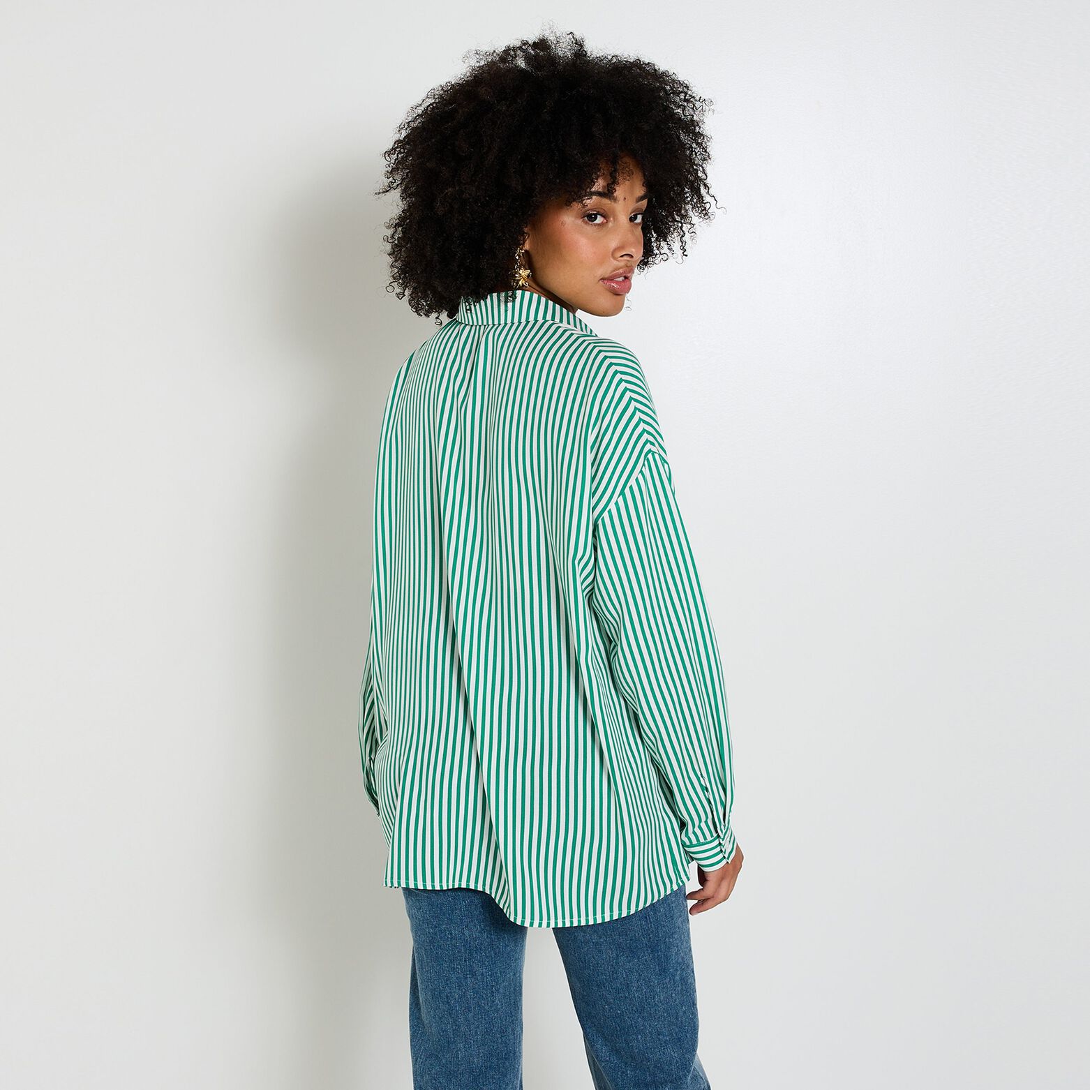 Chemise loose rayée femme
