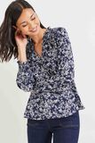 Blouse à smock fleurie
