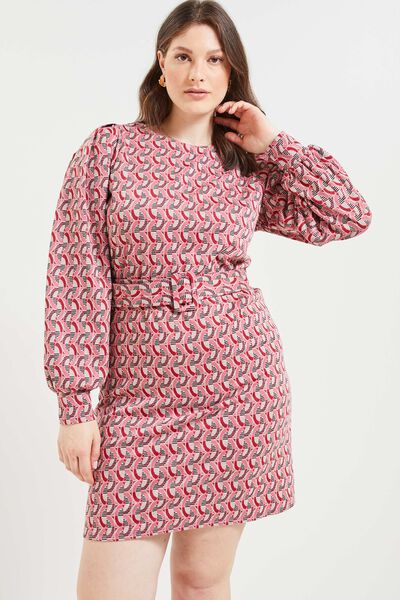 Robe maille imprimée femme