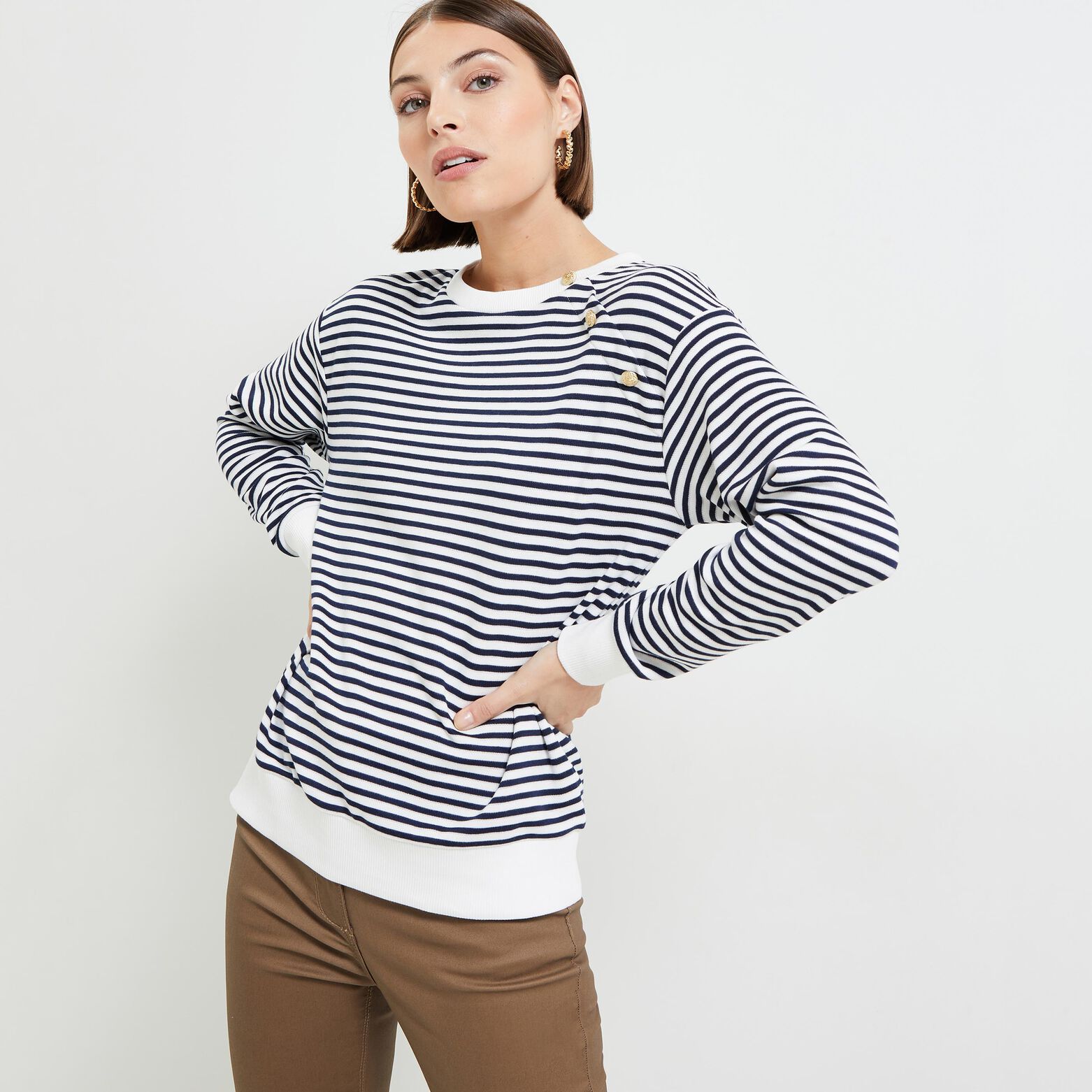 Sweat rayures femme