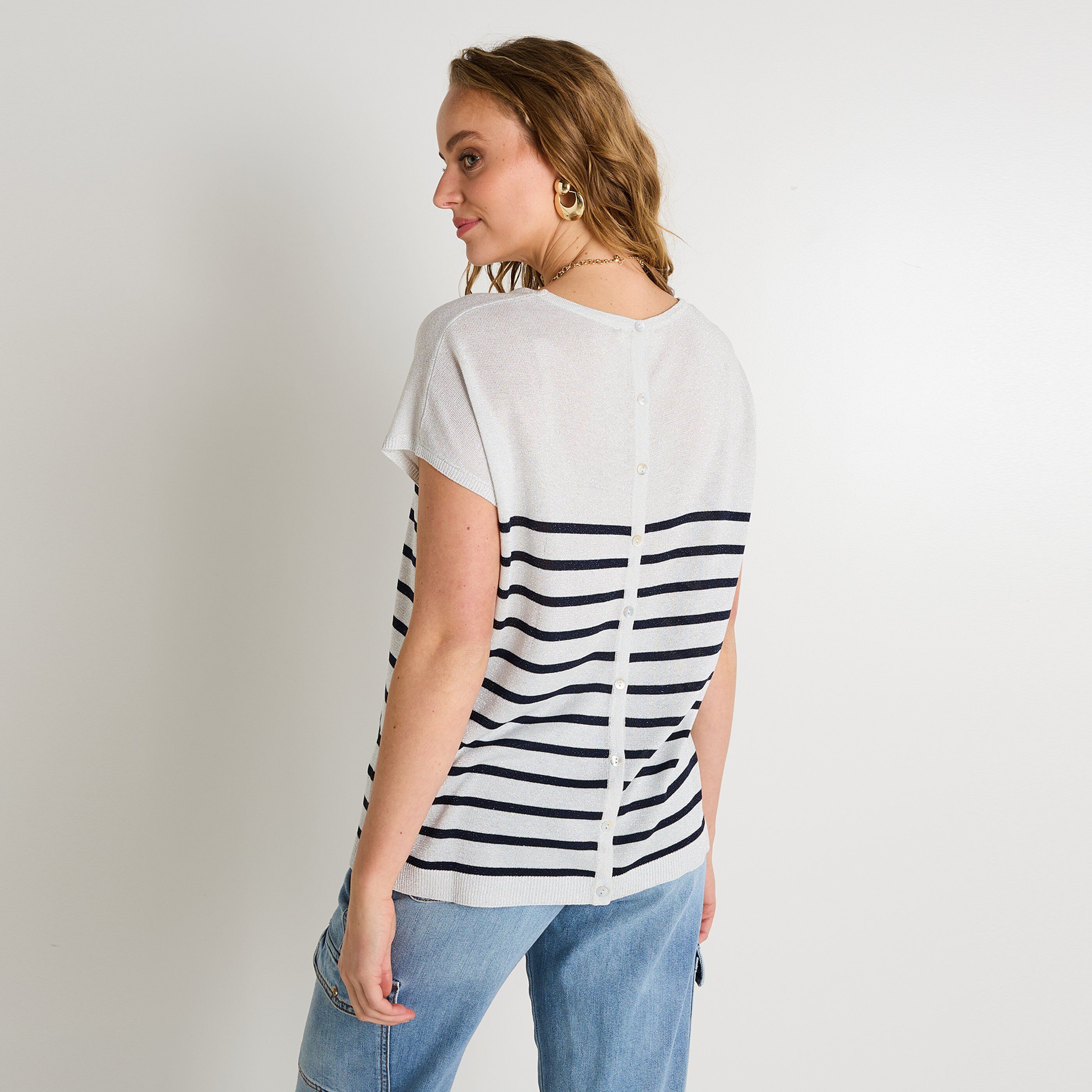 Pull manches courtes femme