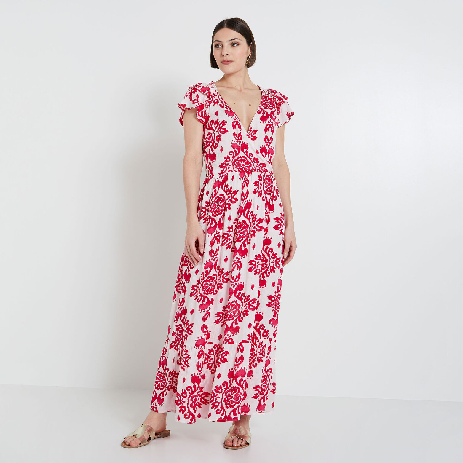 Robe longue imprimée femme