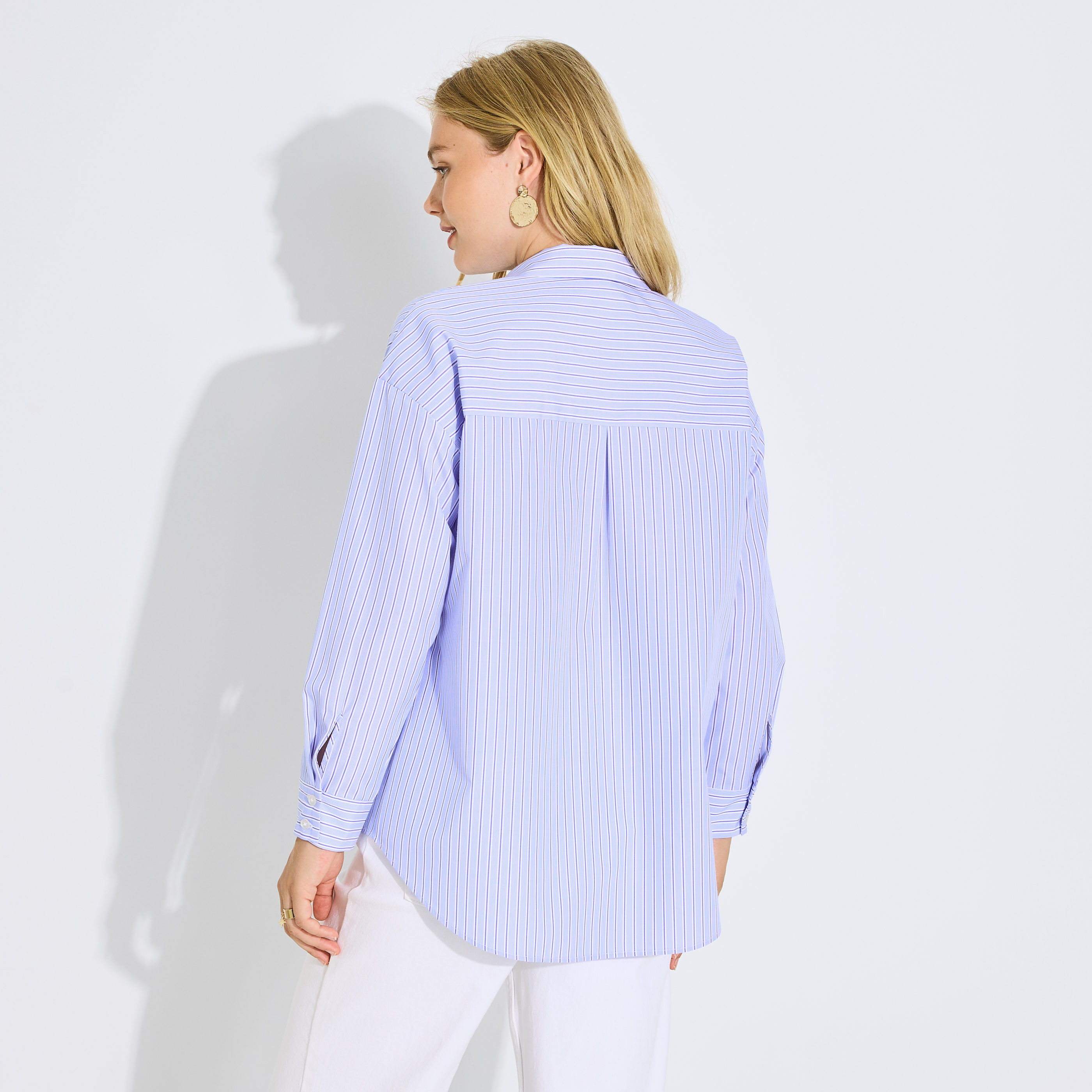 Chemise ray&eacute;e &agrave; strass femme
