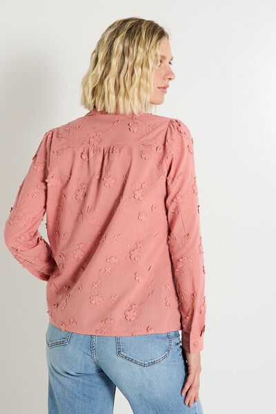 Chemise broderies florales femme