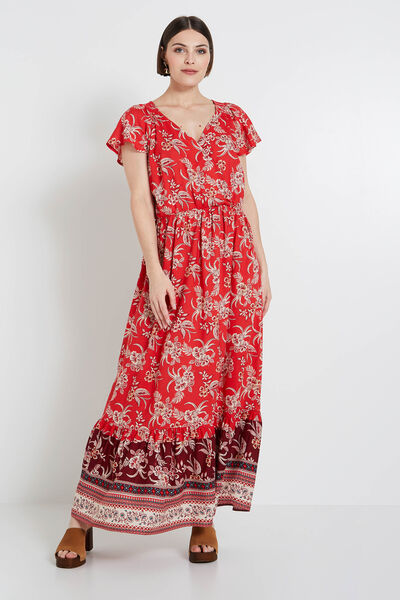 Robe longue imprimée femme