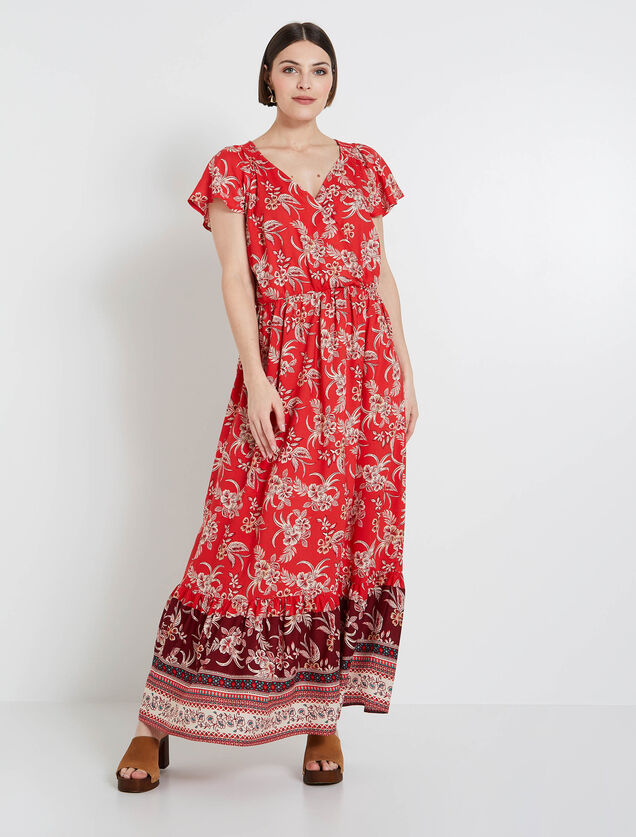Robe longue imprimée femme